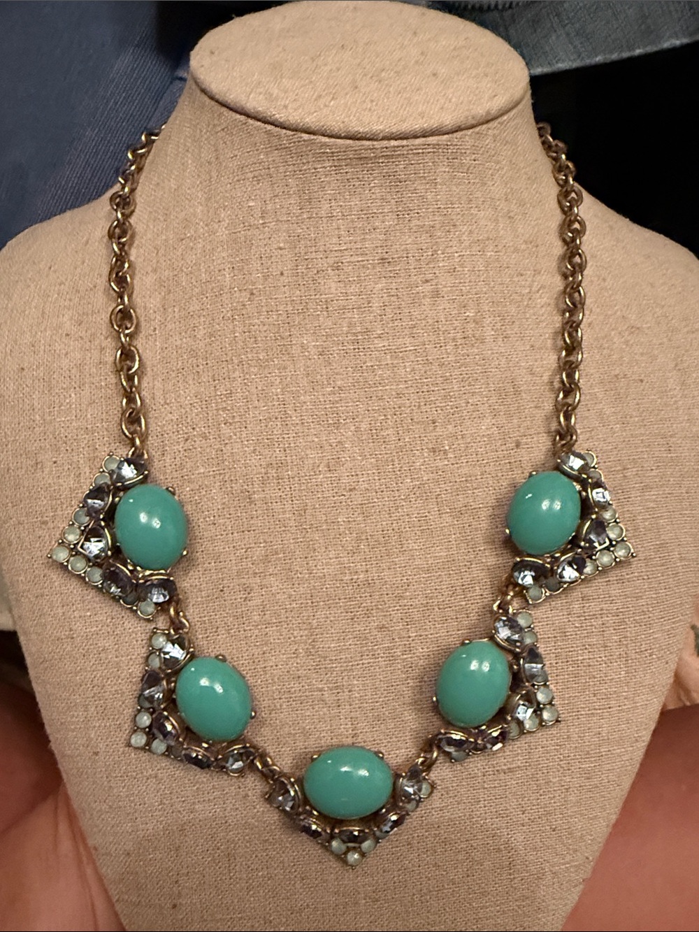 Stella & Dot Turquoise Cabochon Statement Necklace